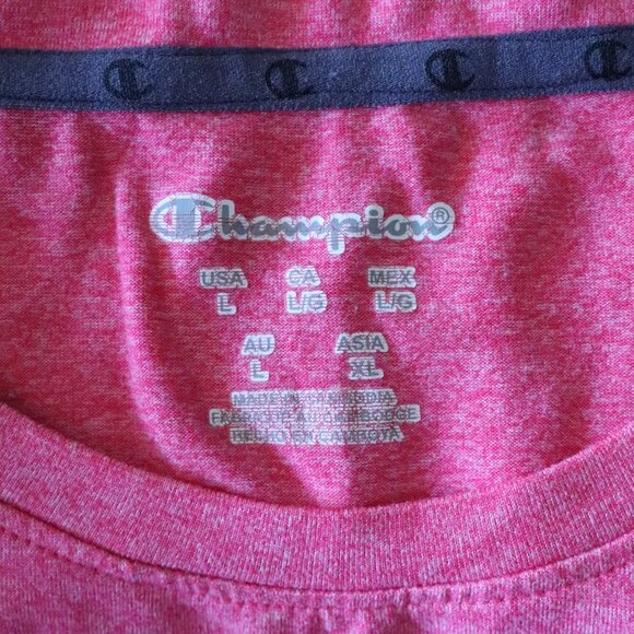 Champion Women's Pink Sz Lrg Athletic Crewneck Long Sleeve Stretch T-Shirt Top - Picture 11 of 13